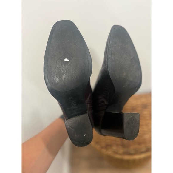 ZARA EMBOSSED Animal Print Ankle Boots 8 - Picture 7 of 9